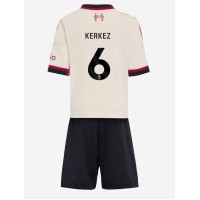 Stroje piłkarskie Liverpool Milos Kerkez #6 Koszulka Wyjazdowej dla dzieci 2025-26 Krótki Rękaw (+ szorty)